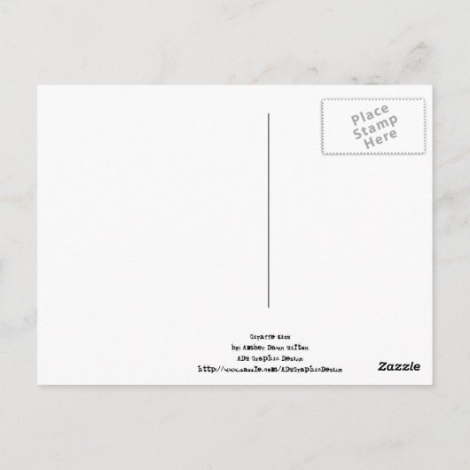 Giraffe Kiss Briefkaart (Achterkant)