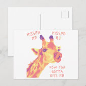 Giraffe Kiss, gemist Briefkaart (Voorkant / Achterkant)