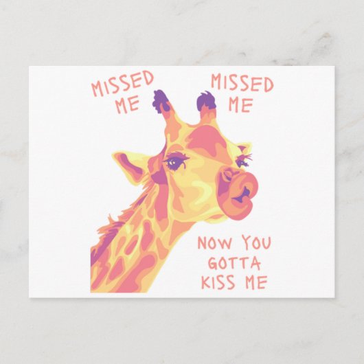 Giraffe Kiss, gemist Briefkaart (Voorkant)
