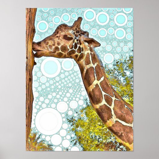 Giraffe Kiss Poster (Voorkant)