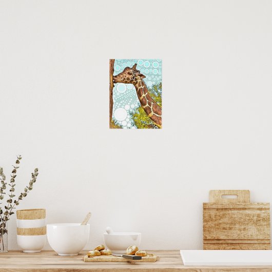 Giraffe Kiss Poster (Keuken)
