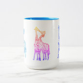 Giraffe Kiss Tekening 444 ml Tweetone Mok (Center)