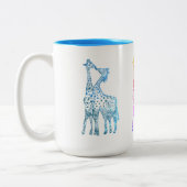 Giraffe Kiss Tekening 444 ml Tweetone Mok (Links)