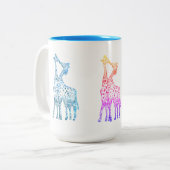 Giraffe Kiss Tekening 444 ml Tweetone Mok (Voorkant links)