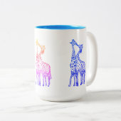 Giraffe Kiss Tekening 444 ml Tweetone Mok (Voorkant rechts)