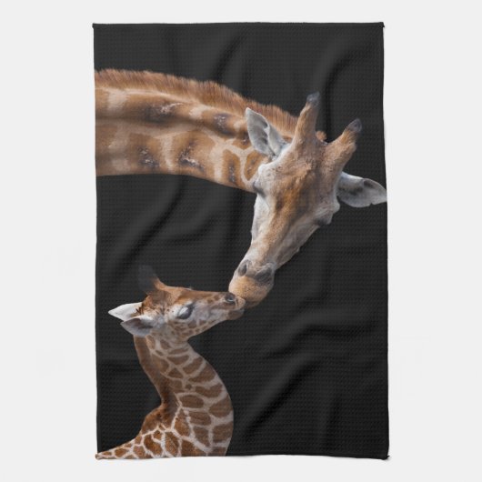 Giraffe Kisses Kitchen Towel Theedoek (Verticaal)