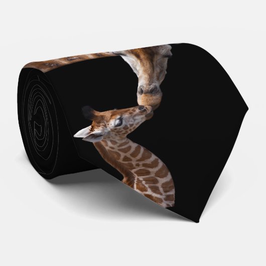 Giraffe Kisses Stropdas Double Sided (Opgerold)