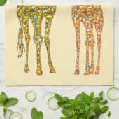 Giraffe Kitchen Towel - Aangepaste kleuren Theedoek (Gevouwen)
