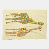 Giraffe Kitchen Towel - Aangepaste kleuren Theedoek (Horizontaal)