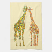 Giraffe Kitchen Towel - Aangepaste kleuren Theedoek (Verticaal)