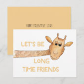 Giraffe. Klaslokaal Valentijn. Vriendenkaart. Kind Feestdagenkaart (Voorkant / Achterkant)