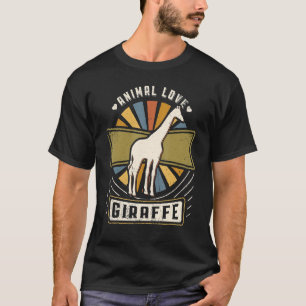 Giraffe Klassieke Retrodierentuin T-shirt
