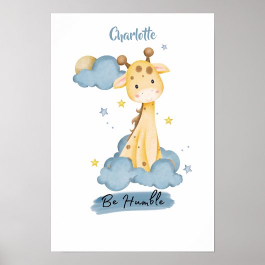 Giraffe Kleine Lessen uit de Wolken Poster (Voorkant)