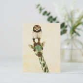 GIRAFFE & KLEINE OWL-Briefkaart Briefkaart (Staand voorkant)