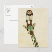 GIRAFFE & KLEINE OWL-Briefkaart Briefkaart (Voorkant / Achterkant)