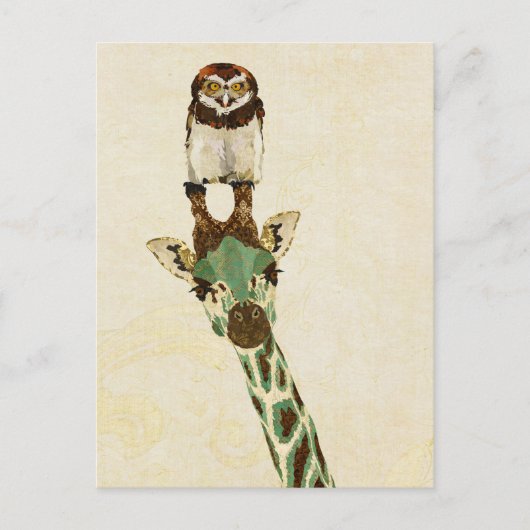 GIRAFFE & KLEINE OWL-Briefkaart Briefkaart (Voorkant)