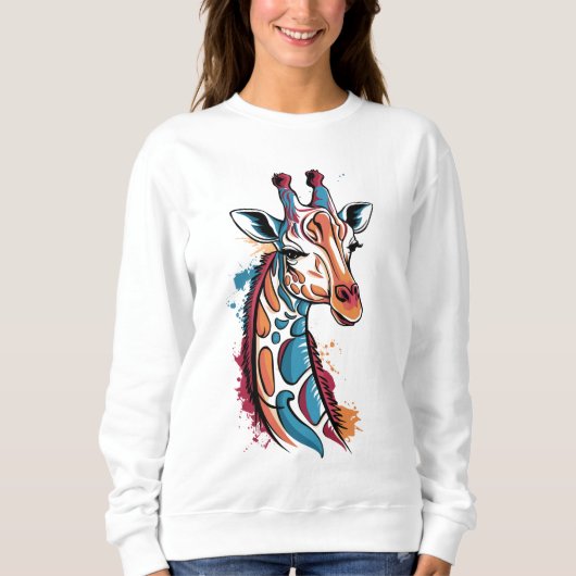 Giraffe Kleurensplash - Abstract Pop Art Dier Trui (Voorkant)