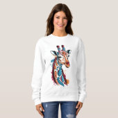 Giraffe Kleurensplash - Abstract Pop Art Dier Trui (Voorkant volledig)