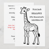 Giraffe kleurfeest digitale download  kaart (Voorkant / Achterkant)