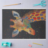Giraffe Kleurrijke Huidcirkel Achtergrond Decoupag Tissuepapier (Craft)