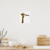 Giraffe Koe Grappige Poster (Keuken)