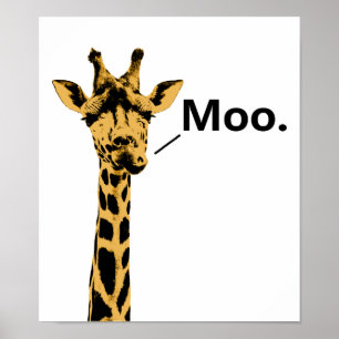 Giraffe Koe Grappige Poster