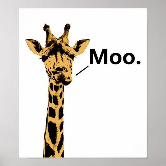 Giraffe Koe Grappige Poster (Voorkant)