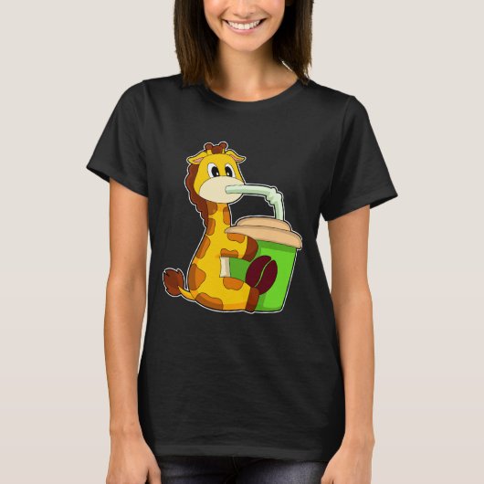 Giraffe Koffie Koffie mok T-shirt (Voorkant)