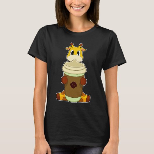 Giraffe Koffie om te gaan T-shirt (Voorkant)