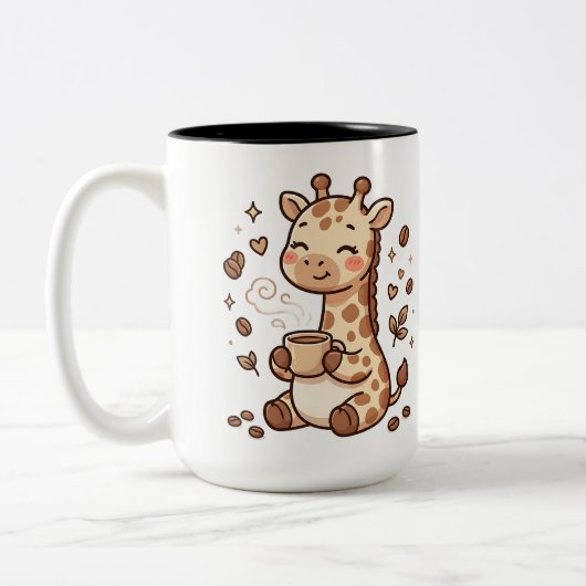 Giraffe Koffie Slurpend Mok (Links)