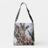 Giraffe kop Giraffe print Afrikaans dier Crossbody Tas (Achterkant)