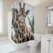Giraffe kop Giraffe print Afrikaans dier Douchegordijn (In situ)