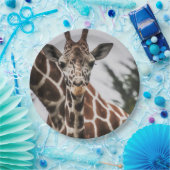 Giraffe kop Giraffe print Afrikaans dier Papieren Bordje (Feest)