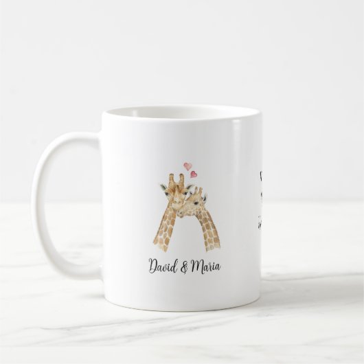 Giraffe Koppel Verliefd Koffiemok (Links)