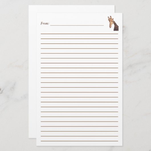 Giraffe koppen Betonstaal Briefpapier (Voorkant / Achterkant)