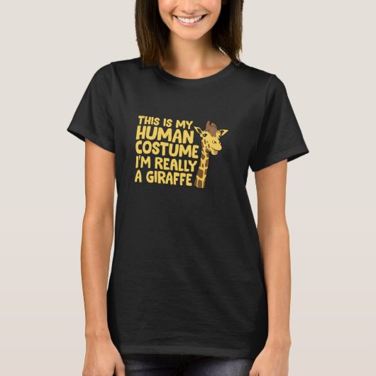 Giraffe Kostuum Grappige Kinder Giraffe Ik ben ech T-shirt (Voorkant)