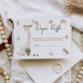Giraffe-kraam Boho-babyshower Luierspel Informatiekaartje