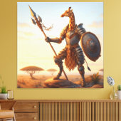 Giraffe krijger canvas afdruk (Insitu (Woonkamer))