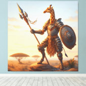 Giraffe krijger canvas afdruk (Insitu (Houten vloer))