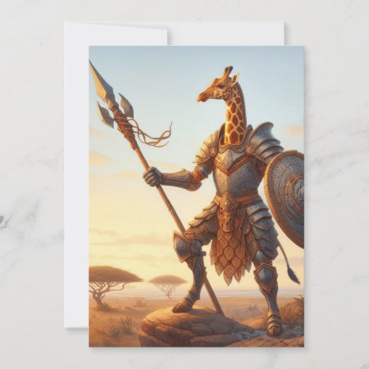 Giraffe krijger feestdagenkaart (Voorkant)