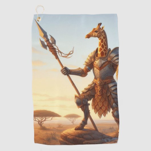 Giraffe krijger golfhanddoek (Voorkant)