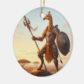 Giraffe krijger keramisch ornament (Links)