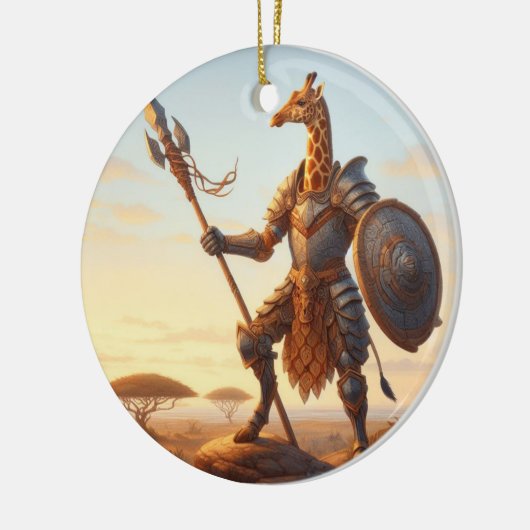 Giraffe krijger keramisch ornament (Links)