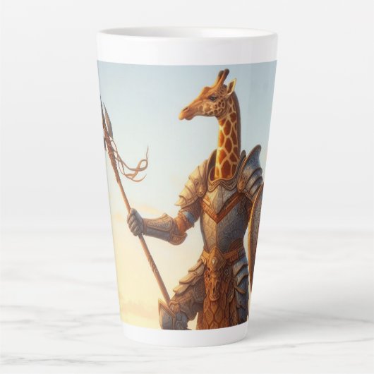 Giraffe krijger latte mok (Voorkant)