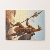 Giraffe krijger legpuzzel (Horizontaal)