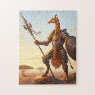 Giraffe krijger legpuzzel