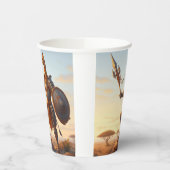 Giraffe krijger papieren bekers (Links)