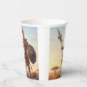 Giraffe krijger papieren bekers (Rechts)