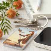 Giraffe krijger sleutelhanger (Voorkant Rechts)