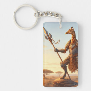 Giraffe krijger sleutelhanger
